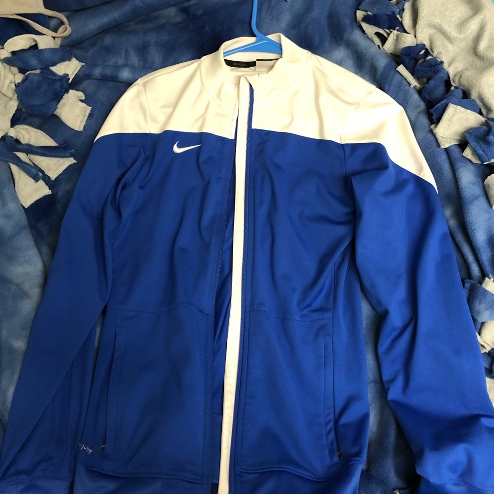 Full-zip Blue and White Nike Dri-Fit Sweatshirt